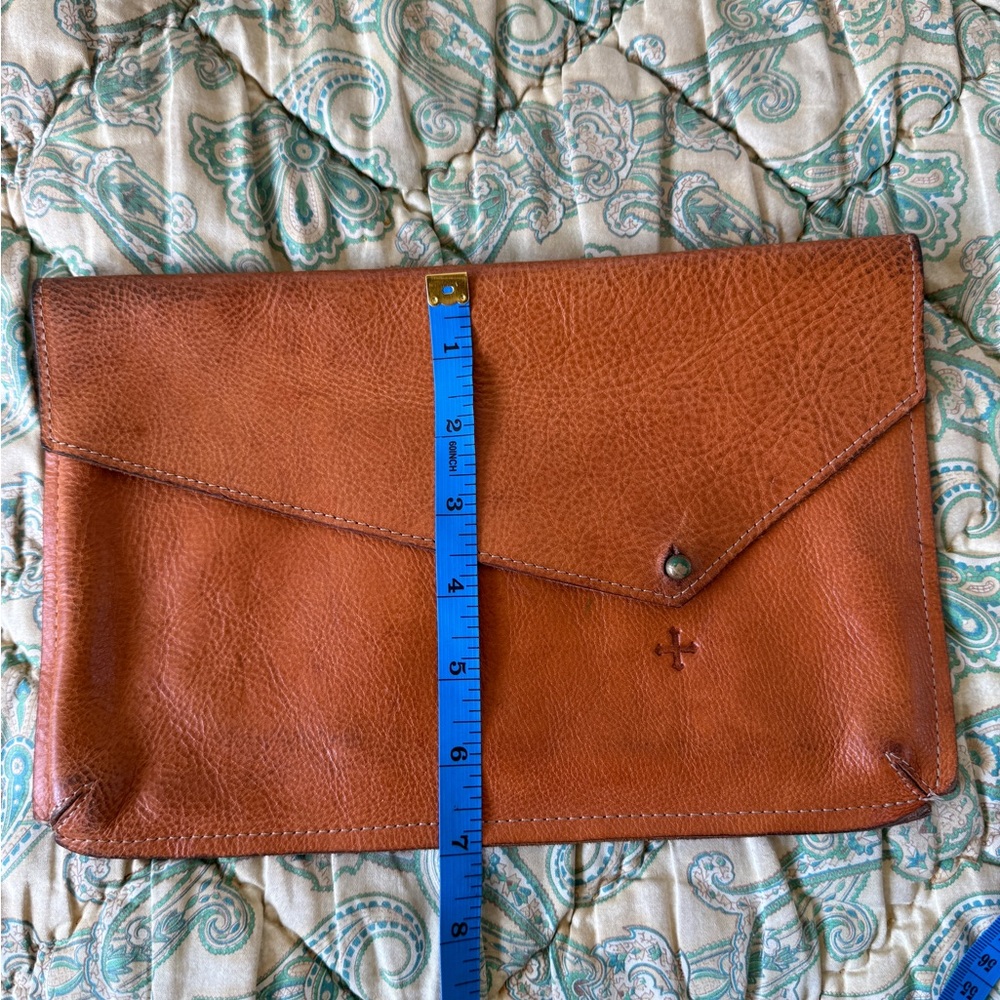 Marie Turnor Tanned Leather Envelope Clutch